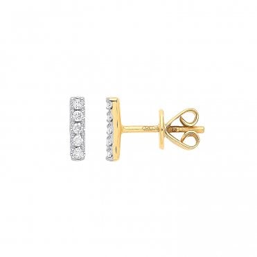 9ct Yellow Gold 0.07ct Diamond Earrings
