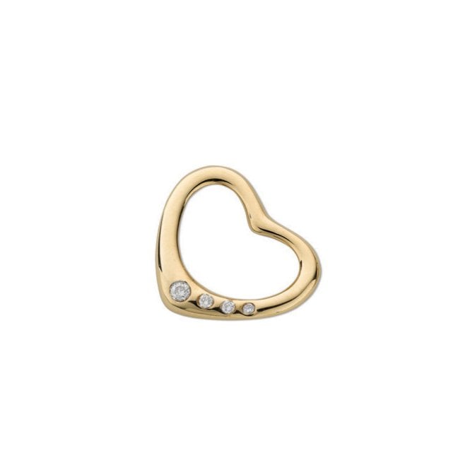 9ct Yellow Gold 0.07ct Diamond Heart Pendant