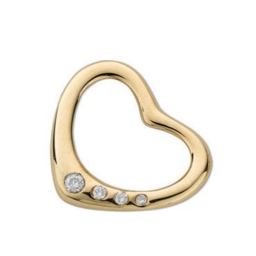 9ct Yellow Gold 0.07ct Diamond Heart Pendant