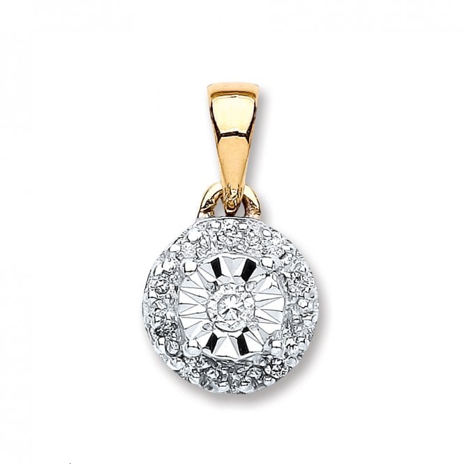 9ct Yellow Gold 0.07ct Diamond Pendant