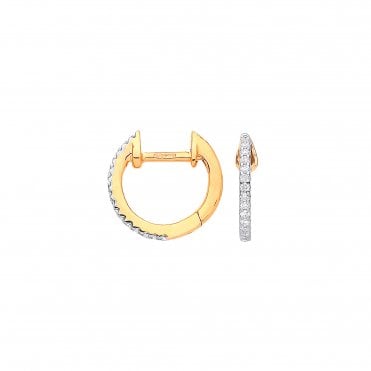 9ct Yellow Gold 0.10ct Diamond Earrings