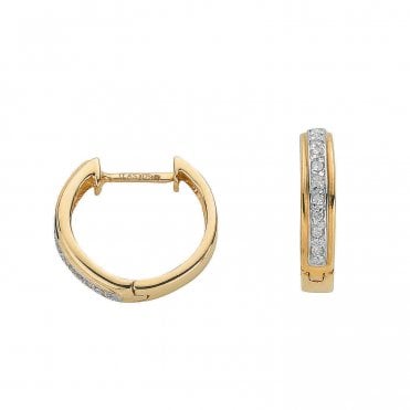 9ct Yellow Gold 0.10ct Diamond Earrings