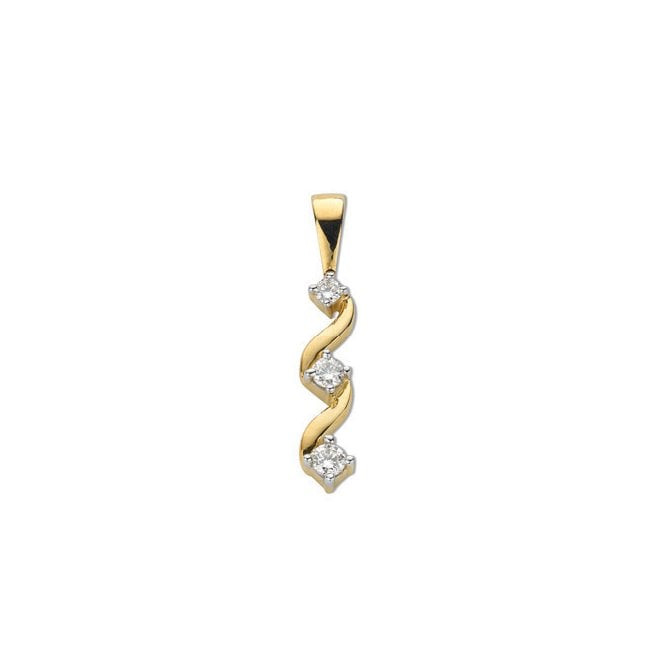 9ct Yellow Gold 0.15ct Diamond Trilogy Pendant