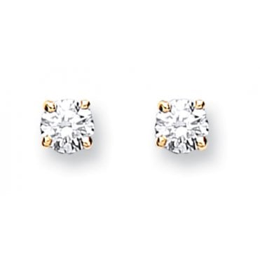 9ct Yellow Gold 0.20ct Claw Set Diamond Stud Earrings