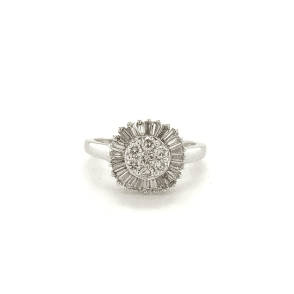 9ct Yellow Gold 0.85ct Diamond Cluster Dress Ring