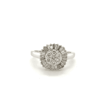 9ct Yellow Gold 0.85ct Diamond Cluster Dress Ring