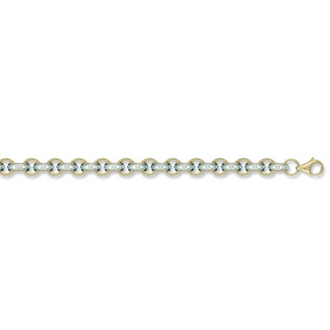 9ct Yellow Gold 10mm Gem-set Belcher Chain - 22" - 28"