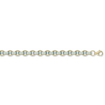 9ct Yellow Gold 10mm Gem-set Belcher Chain - 28
