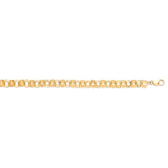 9ct Yellow Gold 10mm Ornate & Polished Belcher Chain - 28"