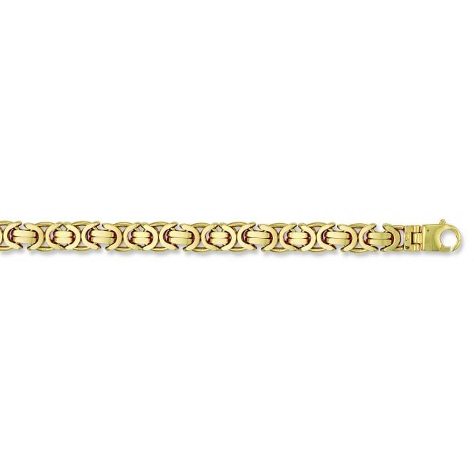9ct Yellow Gold 11.5mm Flat Byzantine Chain - 20" - 24"