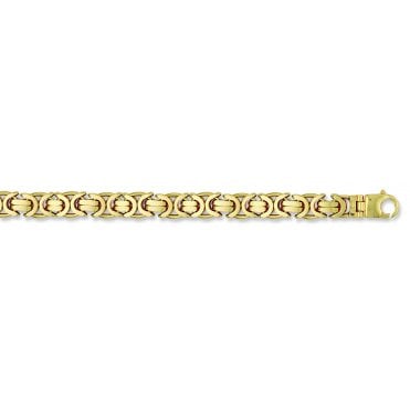 9ct Yellow Gold 12mm Flat Byzantine Chain - 24