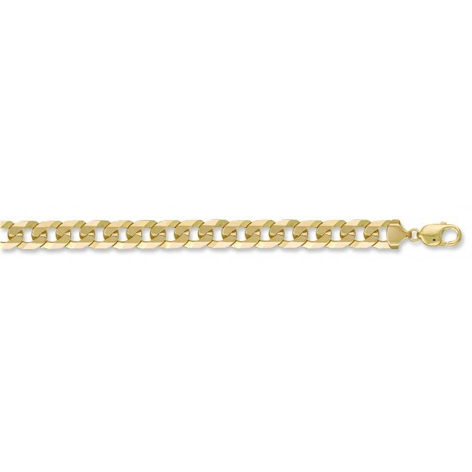 9ct Yellow Gold 12mm Flat Curb Chain - 20" - 24"