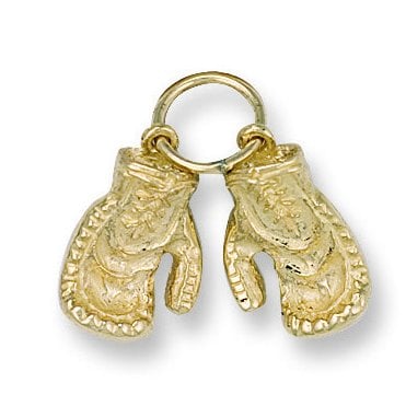 9ct Yellow Gold 16mm Solid Double Boxing Glove Pendant - 3g