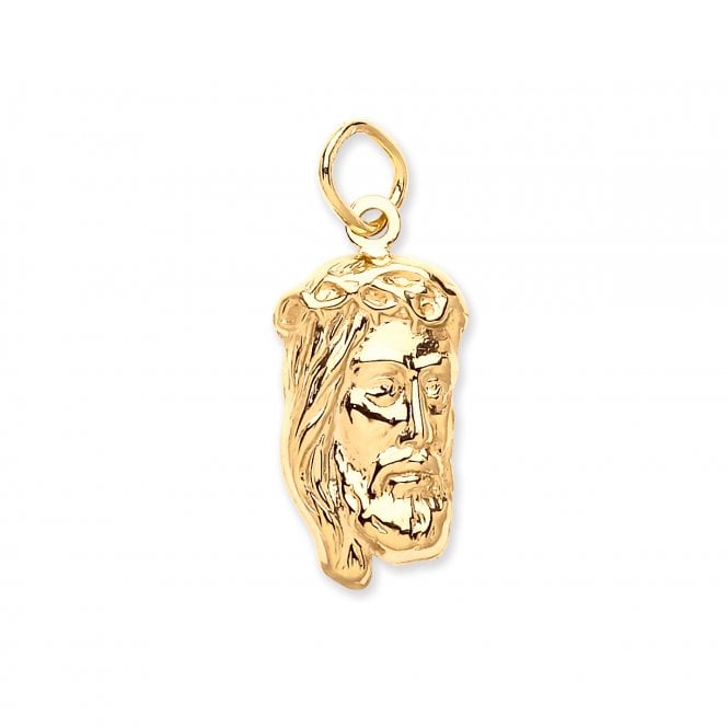 9ct Yellow Gold 22mm Jesus Head Pendant