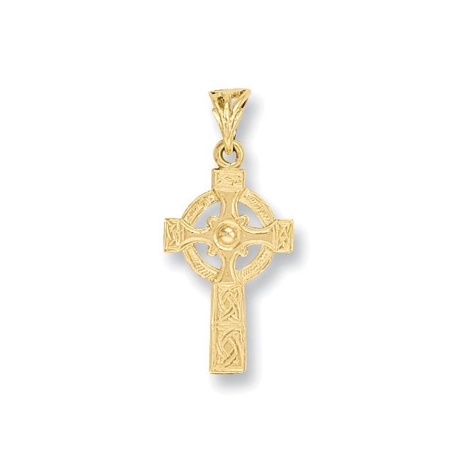 9ct Yellow Gold 33mm Ornate Celtic Cross Pendant