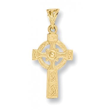 9ct Yellow Gold 33mm Ornate Celtic Cross Pendant