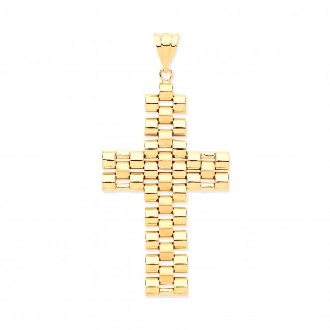 9ct Yellow Gold 35mm Rolex Style Cross Pendant - 4g