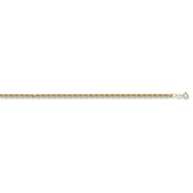 9ct Yellow Gold 4.3mm Rope Chain - 30"