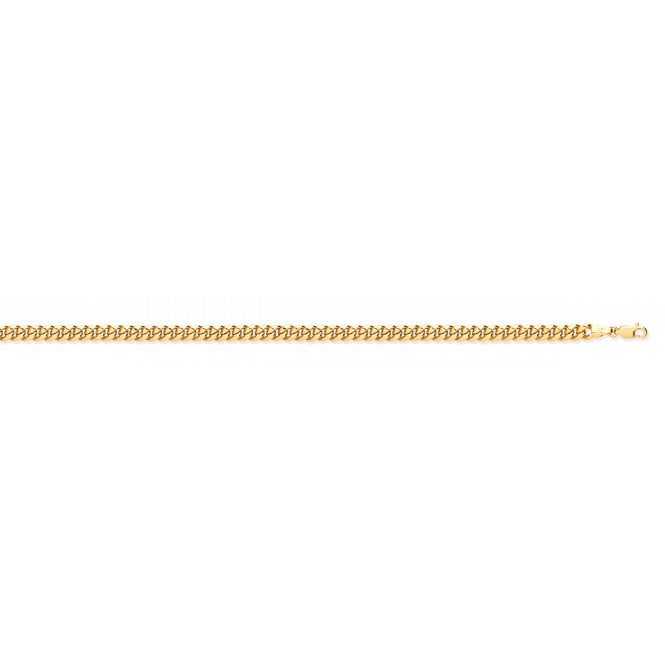 9ct Yellow Gold 5.4mm Hollow Domed Curb Chain - 28"
