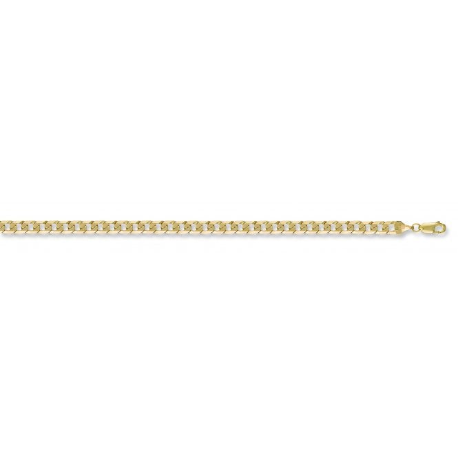 9ct Yellow Gold 5.5mm Flat Curb Chain - 28"