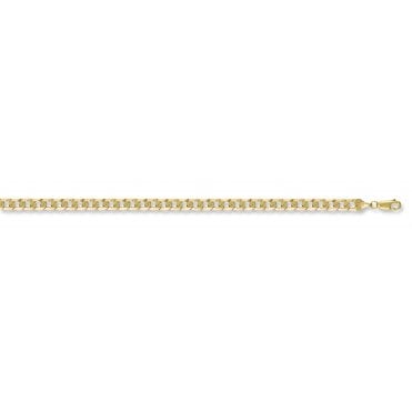 9ct Yellow Gold 5.5mm Flat Curb Chain - 28