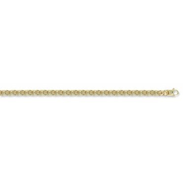 9ct Yellow Gold 5mm Flat Byzantine Chain - 24