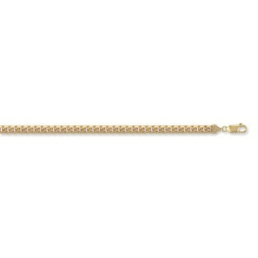9ct Yellow Gold 5mm Solid Domed Curb Chain - 28