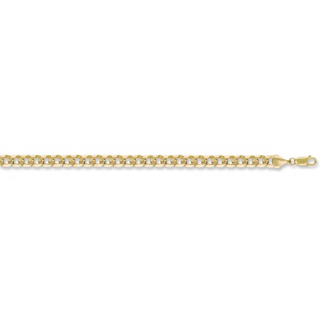 9ct Yellow Gold 6.7mm Flat Curb Chain - 24"