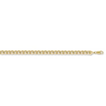 9ct Yellow Gold 7mm Flat Curb Chain - 24