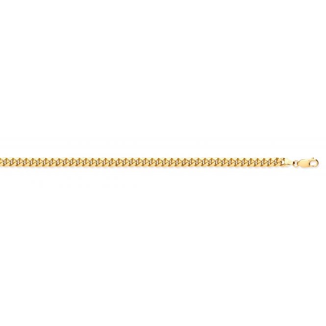 9ct Yellow Gold 7mm Hollow Domed Curb Chain - 24"