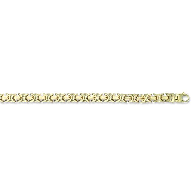 9ct Yellow Gold 8.4mm Flat Byzantine Chain - 20" - 24"