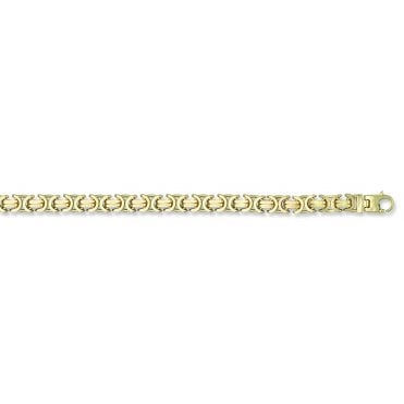 9ct Yellow Gold 8mm Flat Byzantine Chain - 24
