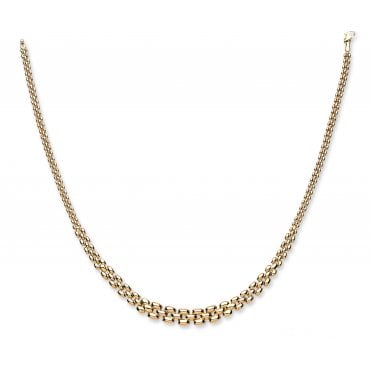 9ct Yellow Gold Brick Link Collarette 17