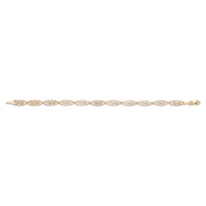 9ct Yellow Gold Celtic Link Bracelet - 7"