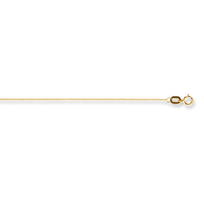 9ct Yellow Gold Classic Curb Chain 0.8mm 18"
