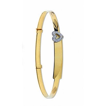 9ct Yellow Gold Cubic Zirconia Baby Bangle