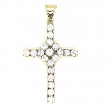 9ct Yellow Gold Cubic Zirconia Cross