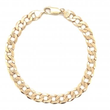 9ct Yellow Gold Curb Bracelet - 8.5