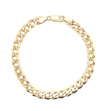 9ct Yellow Gold Curb Bracelet - 8.5