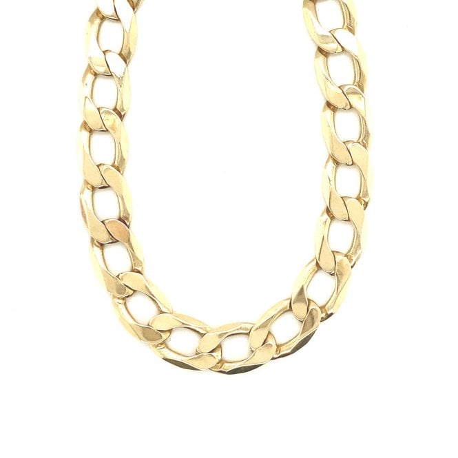 9ct Yellow Gold Curb Chain - 22" - 31.64g
