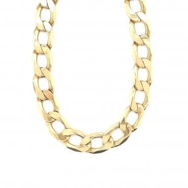 9ct Yellow Gold Curb Chain - 22
