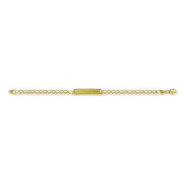 9ct Yellow Gold Curb Identity Bracelet - 6