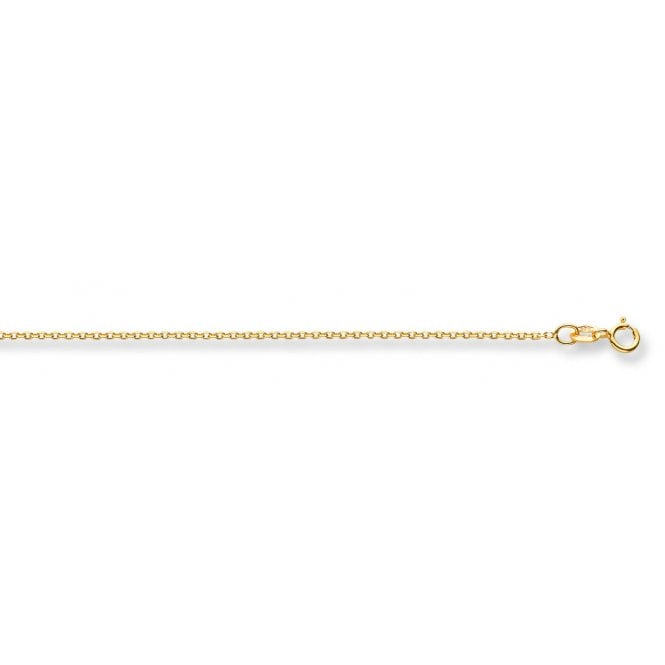 9ct Yellow Gold Diamond Cut Trace Chain 1.2mm 20"