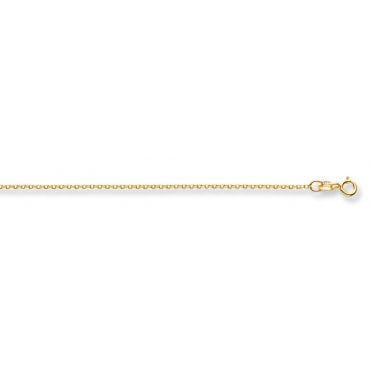 9ct Yellow Gold Diamond Cut Trace Chain 1mm 20