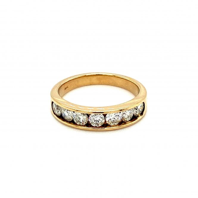 9ct Yellow Gold Diamond Half Eternity Ring 1.00ct