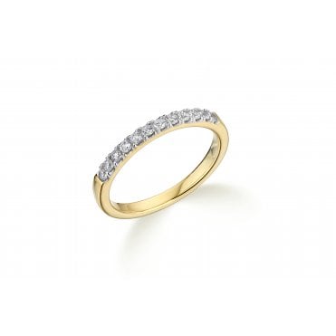 9ct Yellow Gold Diamond Half Eternity Ring