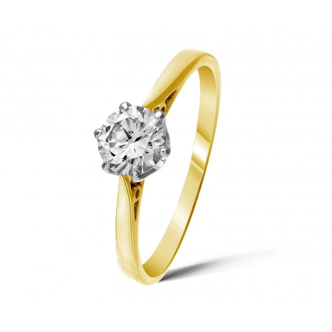 9ct Yellow Gold Diamond Solitaire Engagement Ring