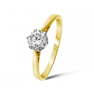 9ct Yellow Gold Diamond Solitaire Engagement Ring