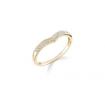 9ct Yellow Gold Diamond Wishbone Ring