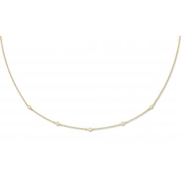 9ct Yellow Gold Extra Long Cubic Zirconia Set Chain 36